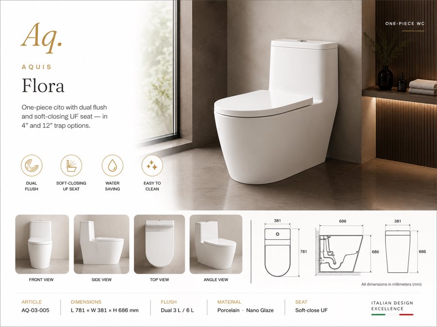AQUIS Flora one-piece WC
