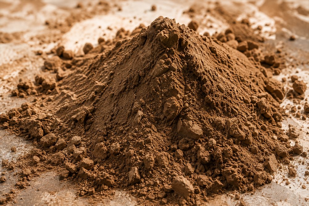 Mound of raw clay powder