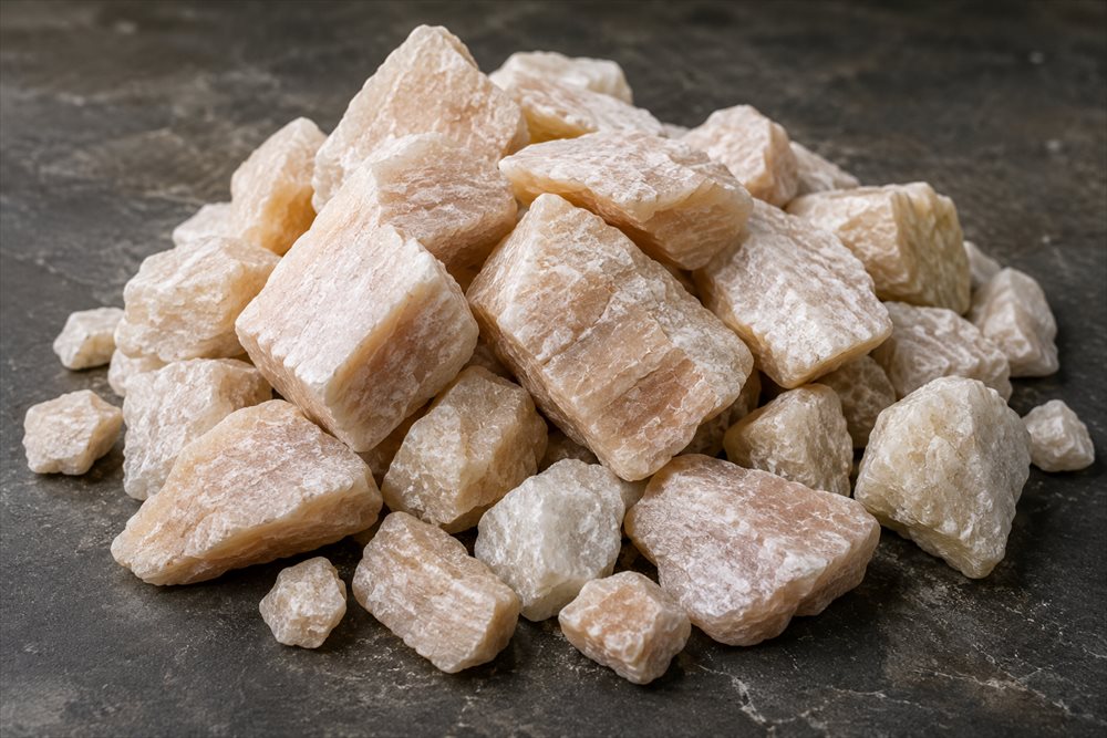 Raw feldspar mineral